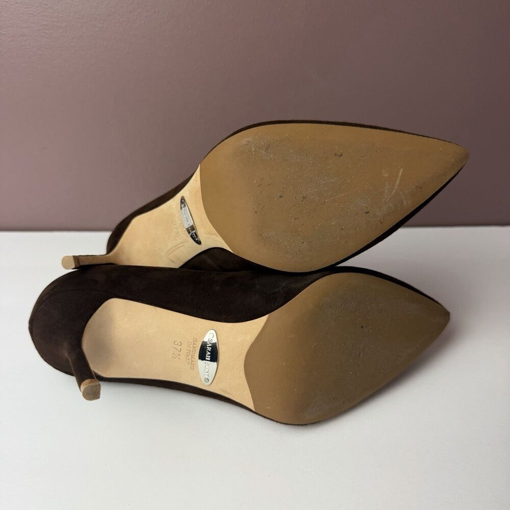Sarah Flint Perfect Pump 85 Heels Shoes Espresso Brown Suede Leather Size US 7 - Picture 6 of 8